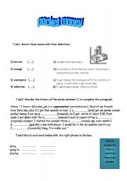 English Worksheet: pocket money