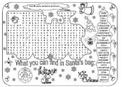 Christmas wordsearch - 28 words - beginners and elementary