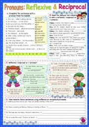 English Worksheet: Reflexive   &   Reciprocal Pronouns