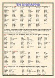 English Worksheet: Th Sound Project - lists, poster, boardgames, pair games, stories, tongue twisters, 15 teacher�s tips (16_pages)