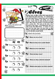 English Worksheet: RC Series Level 1_HO HO Edition_02 Elves (Fully Editable + Key)