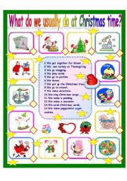 English Worksheet: What do we usually do at Christmas time?