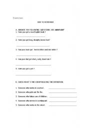 English Worksheet: Exercises to reinforce : HAVE GOT / JOBS/ WORD ORDER / PERSONAL INFORMATION
