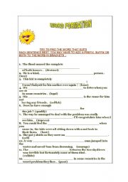 English Worksheet: Word formation