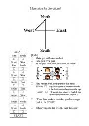 English Worksheet: k[North East West South]