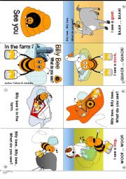 English Worksheet: Billy Bee at the farm 02 [C] (mini-book)