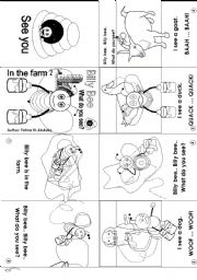 English Worksheet: Billy Bee at the farm 02 [BW] (mini-book)