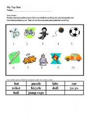 English Worksheet: My Toy Box Game