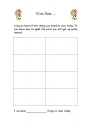 English Worksheet: What Can You Hear?