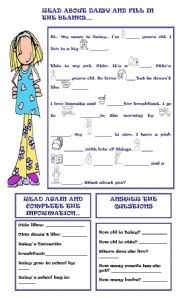 English Worksheet: READ AND COMPLETE