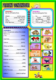 English Worksheet: PRESENT CONTINUOUS.