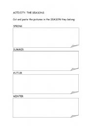 English Worksheet: Cut and paste the seasons