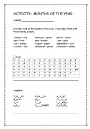 English Worksheet: Months of the year