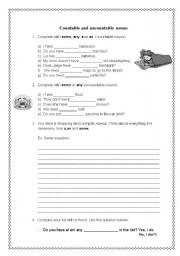 English Worksheet: Singular and plural a an some any