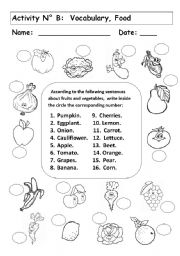 English Worksheet: FOOD