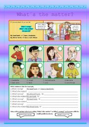 English Worksheet: Visit to the doctor (Illnesses)