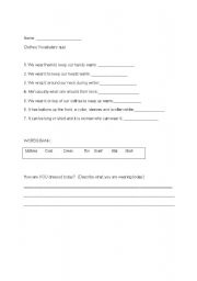English Worksheet: Clothing quizz