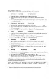 English Worksheet: Describing character