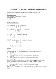 English worksheet: PRESENT PROGRESSIVE