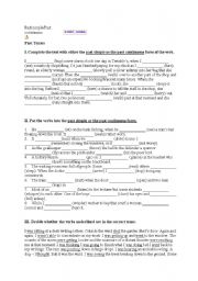 English Worksheet: past simple/progressive