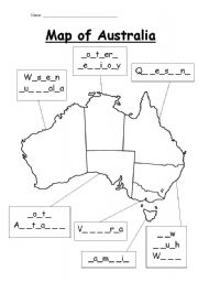 Fill in the states of Australia