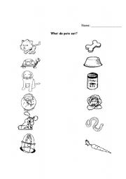 English Worksheet: Pets!