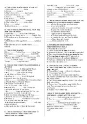 English Worksheet: revision