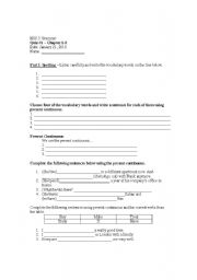 English Worksheet: Present/Past/Simple/Continous Quiz -use your own vocab