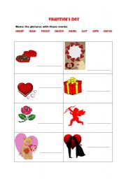 English worksheet: Valentines Day
