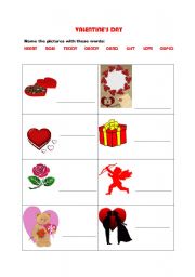 English Worksheet: Valentines Day