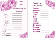 English Worksheet: Worksheet: months