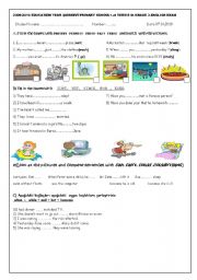 English Worksheet: 8th grade exam