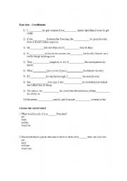 English worksheet: Exercise on Conditionals