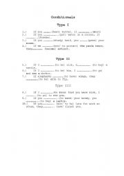 English worksheet: Conditionals 