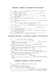 English worksheet: Present simple and present continuous