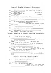 English Worksheet: Present simple and present continuous