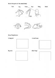 English Worksheet: Match the parts of the animal body