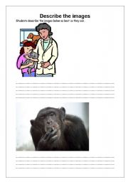 English worksheet: Describe the images