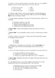 English worksheet: Cultural quiz