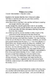 English Worksheet: Crime assignment