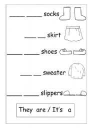 English Worksheet: clothes