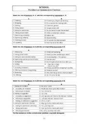 English Worksheet: Comunicative functions