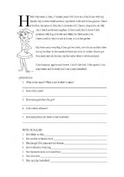 English Worksheet: Reading comprehension