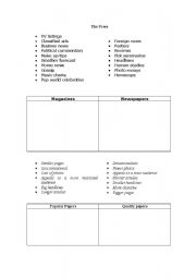 English Worksheet: The press