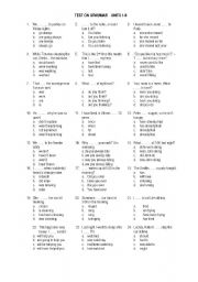 English Worksheet: grammar test