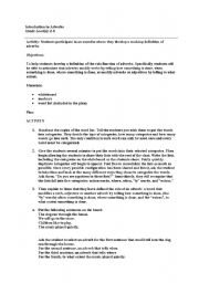 English Worksheet: activity of adverbs