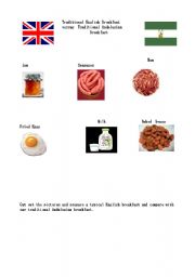 English worksheet: Traditional Andalusian Breakfast versus Traditional English Breakfast Part 2