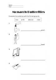 English worksheet: Classroom imperatives