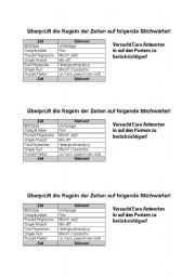 English Worksheet: check rules for tenses for signals - German