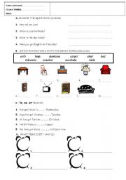 English worksheet: quiz  for young learners